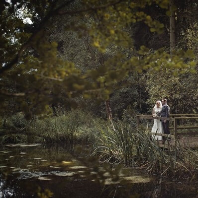 Pond Wedding Photo