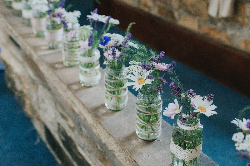 Wildflower wedding centrepieces 